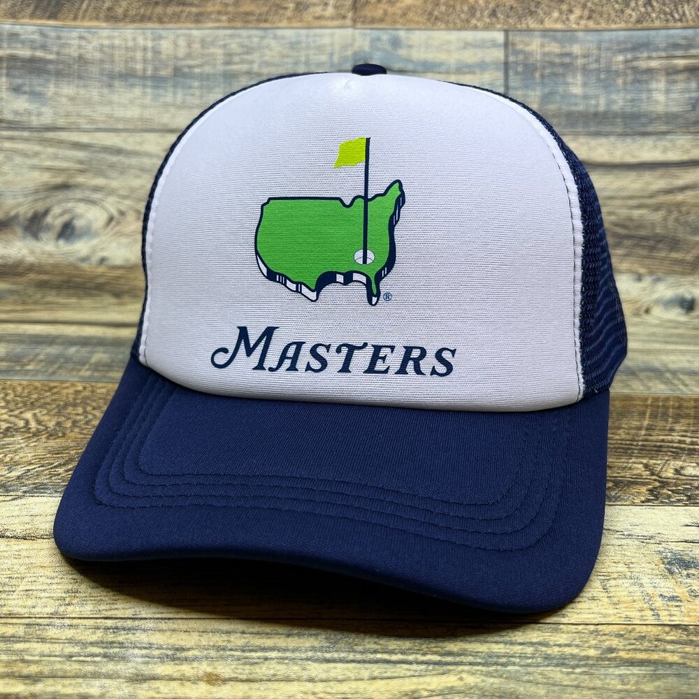Master's Mens Trucker Hat Navy Snapback Golf Tournament Hole In One Baseball Cap